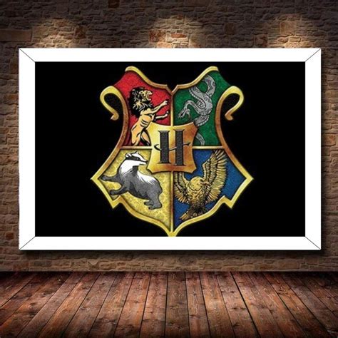 Quadro A3 Harry Potter Brasão Hogwarts Elo7