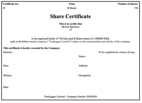 Corporate Share Certificate Template - Sarseh.com