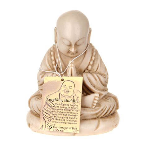 Buddha Praying Statue Cream 11cm Karma Living