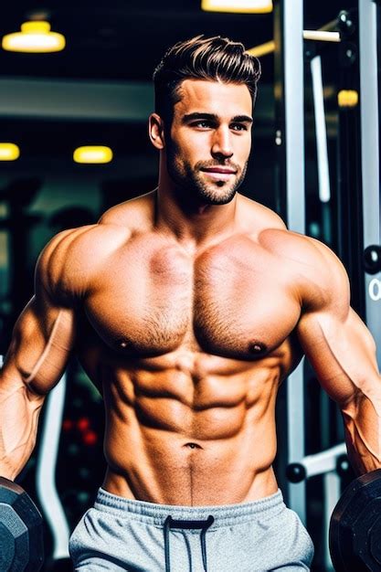 Premium AI Image Photography Of Attractive Fit Man In The Gym