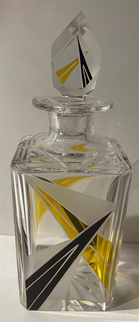 Art Deco Decanter And Whiskey Set In Style Of Karl Palda For Sale At