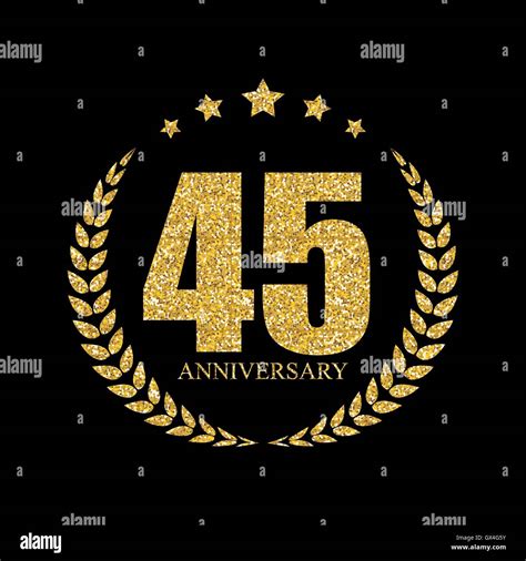 Template Logo 45 Years Anniversary Vector Illustration Stock Vector