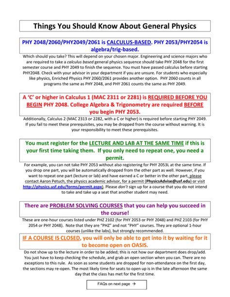 Faqs Usf Department Of Physics