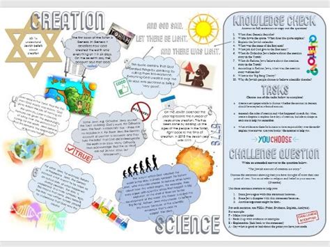 Judaism Jewish Creation Story And Science Task Mat Teaching Resources