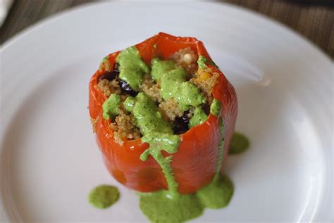 lahatchita eats...: Couscous-Stuffed Peppers with Fresh Basil Sauce