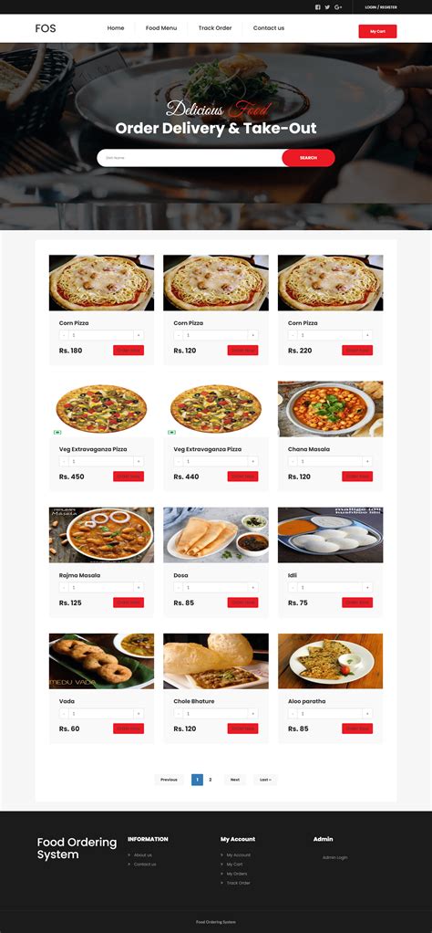 Food Ordering System Template Free