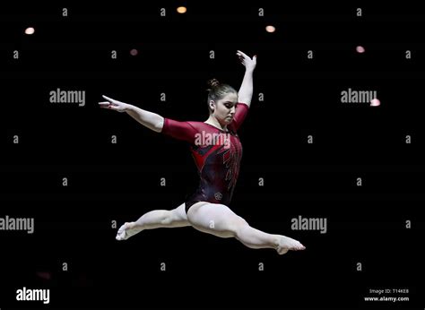 Russias Aliya Mustafina In Action During The Gymnastics World Cup At