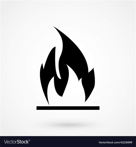 Fire Flame Icon Black Isolated On White Royalty Free Vector