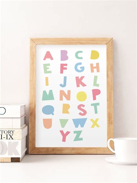 Alphabet Poster Kids Alphabet Colorful Kids Art Nursery | Etsy