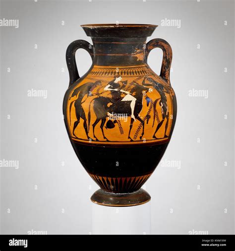 Terracotta Amphora Jar Attributed To The Acheloös Painter Period