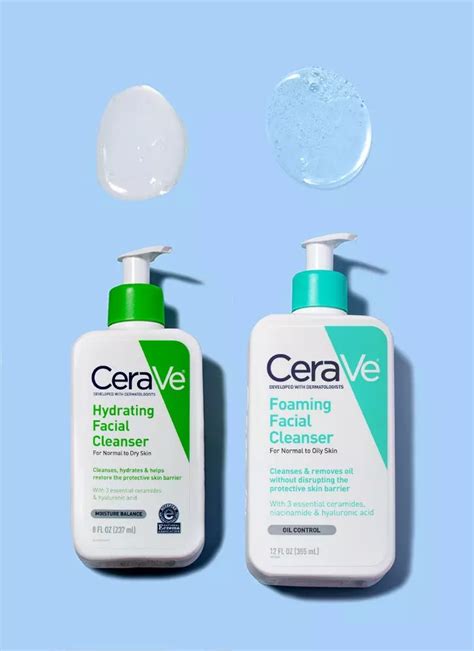 CeraVe Hydrating Facial Cleanser vs Foaming Facial Cleanser (The ...