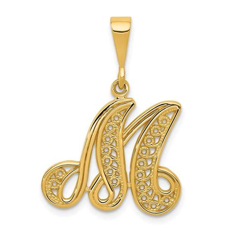 K Initial M Charm Initial Pendant Gold Initial Gold Topaz