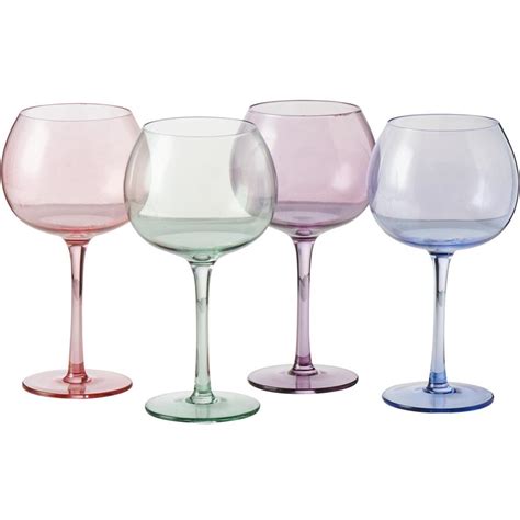 Wilko Pastel Iridescent Gin Glass 4 Pack Wilko