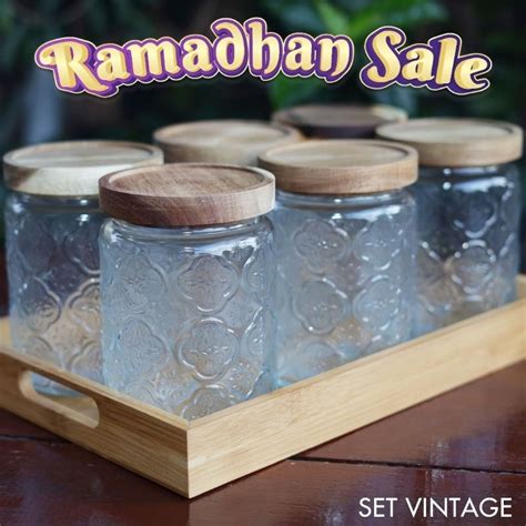 NEWSET BALANG KUIH RAYA KACA LID SKRU PUSING VINTAGE DESIGN Dengan