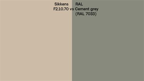 Sikkens F2 10 70 Vs RAL Cement Grey RAL 7033 Side By Side Comparison