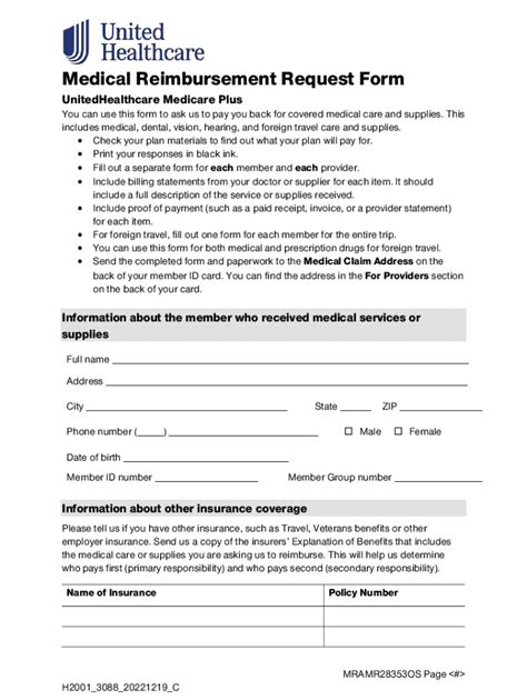 Fillable Online UHC Medical Reimbursement Request Form Fax Email Print