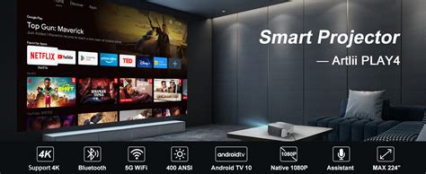 Proiettore Intelligente Android TV 10 Artlii Play4 Proiettore 4K