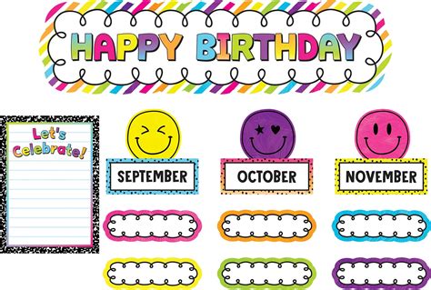 Amazon Decorably Pcs Classroom Birthday Chart For Classroom