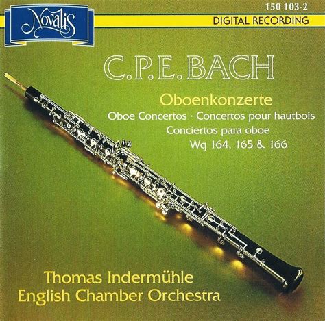 Música clásica Bach C P E Indermühle Conciertos para oboe