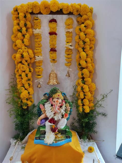 ganpati decoration ideas  flowers balloons  lights