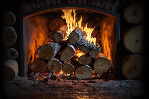 Logs burning in a fireplace. Generative Ai 22758476 Stock Photo at Vecteezy