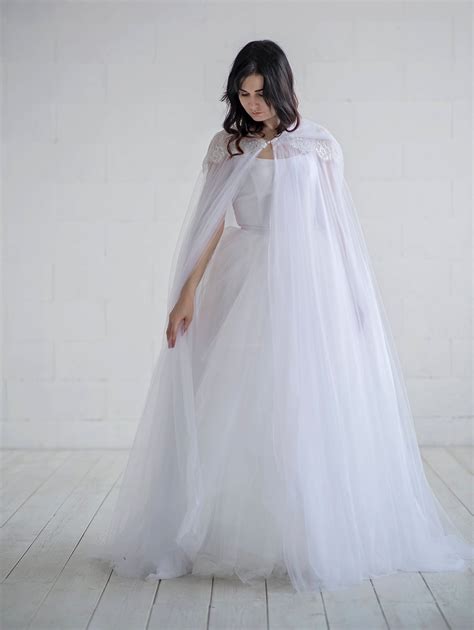 Ethereal Hooded Bridal Cloak