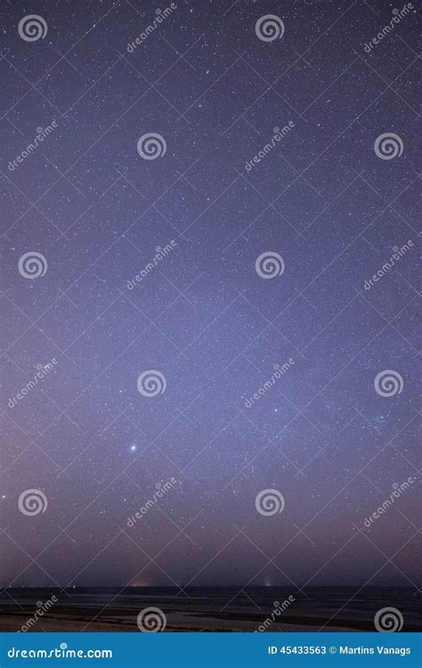 Night Sky with Stars on the Beach. Space View. Stock Image - Image of ...