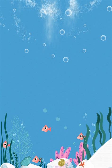 Vector Ocean Underwater World Children Illustration Background Material ...