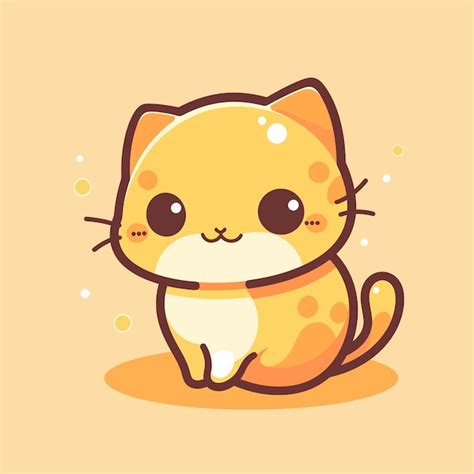 Premium Vector | Vector whisker cuteness chibi style orange cat illustration