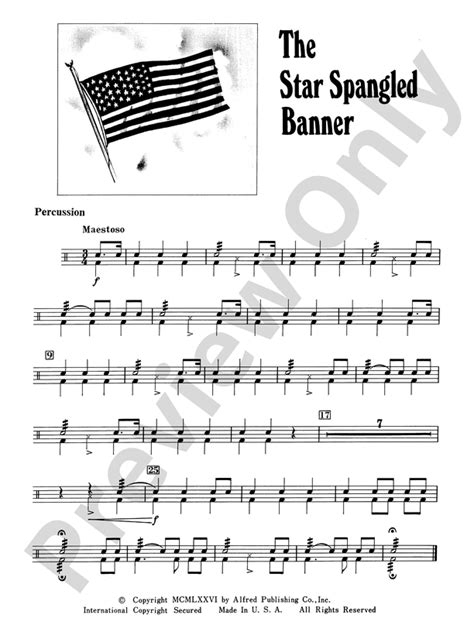 The Star Spangled Banner 1st Percussion 1st Percussion Part Digital