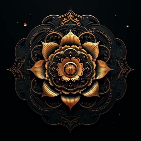 Customize spiritual tattoo wallpaper design Mandala artwork on black ...