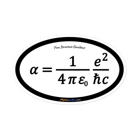 Fine Structure Constant Equation - Oval Sticker - Physics Posters