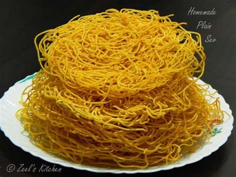 Homemade Plain Sev Plain Sev Recipe Zeel S Kitchen