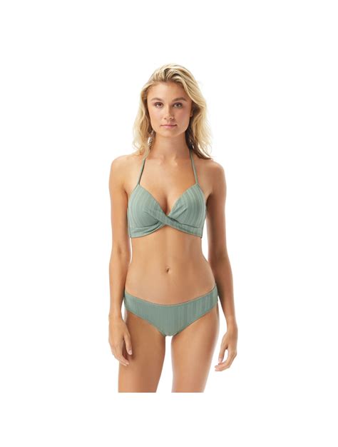 Vince Camuto Molded Cup Wrap Front Bikini Top Ripple Effect