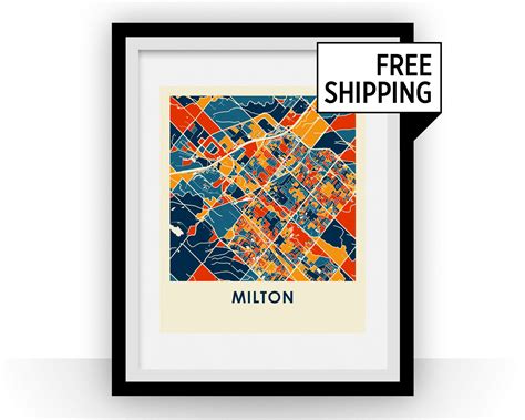 Milton Ontario Map Print Full Color Map Poster | Etsy