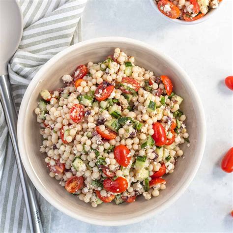 The Best Mediterranean Pearl Couscous Salad Recette Salade Couscous