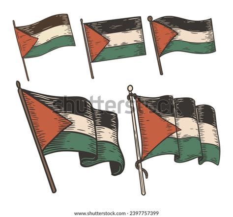 Palestine Flag Doodle Illustration Vector Stock Vector (Royalty Free) 2397757399 | Shutterstock