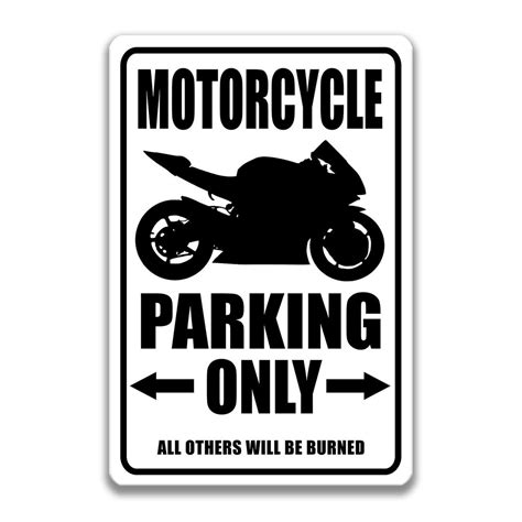 Motorcycle Parking Sign, Motorcycle Sign, Gift for Biker, Motorcyclist ...