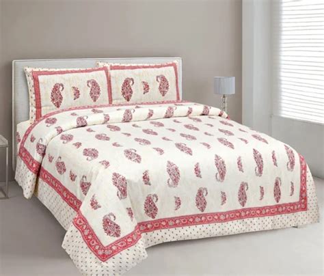 Multicolor Hand Block Print Bed Sheet For Home Hotel Salon Size