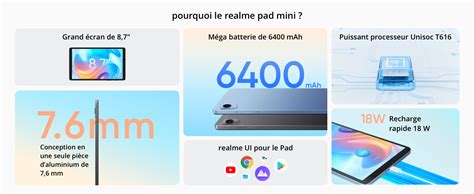 Tablette Realme Pad Mini Lte Lte Bleu Spacenet Tunisie