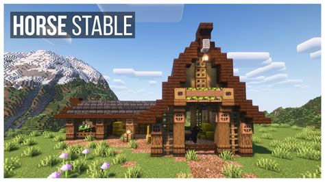 Minecraft How To Build A Simple Horse Stable Youtube