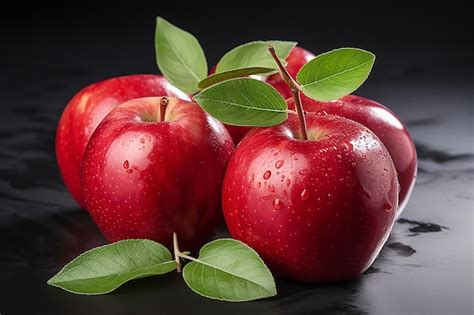 Premium Ai Image Isolated Apples Whole Red Apple Fruit With Slice Cut