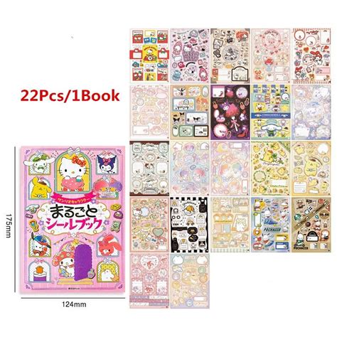 New Sanrio Hello Kitty Sticker Book Melody Cinnamoroll Goo Card Cartoon