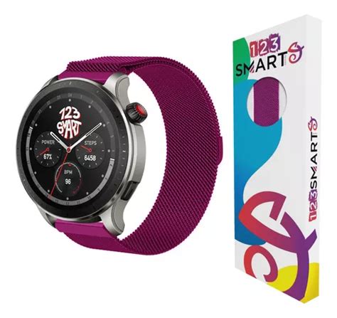 Pulseira Milanese Para Haylou Gst E Xiaomi Maimo Cor Roxo Largura 22 Mm