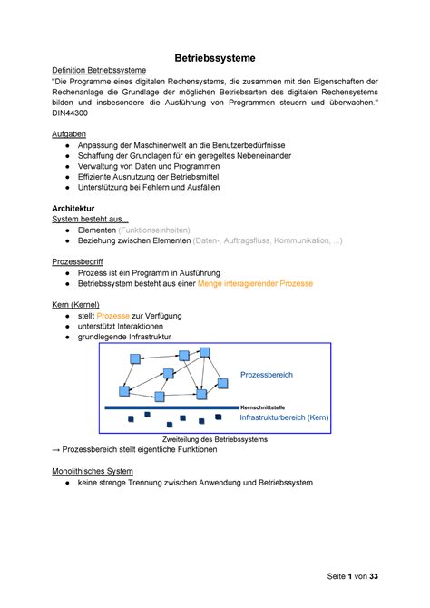 Zusammenfassung Betriebssysteme Betriebssysteme Definition