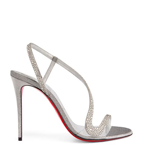 Christian Louboutin Rosalie Crystal Embellished Sandals 100 In Metallic Lyst