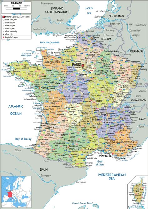 Mappa della Francia da stampare | Scarica GRATIS