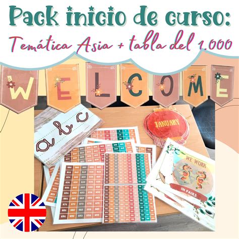 Pack Inicio De Curso Decoraci N Asia Tabla Del Kumubox