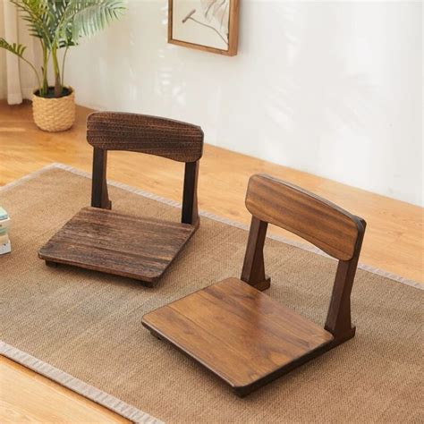 Japanese Wood Legless Zaisu Chair Reading Meditation Game Floor Seating