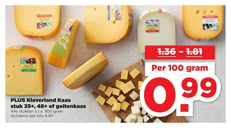 Plus Klaverland Kaas Stuk 35 48 Of Geitenkaas 100 Gram Aanbieding